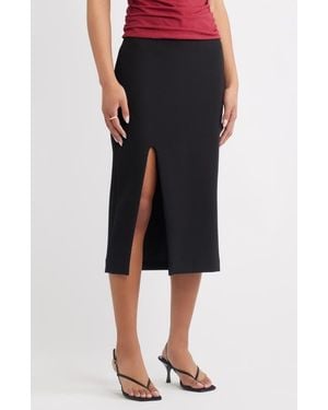 Open Edit Muse Ponte Pencil Skirt - Black