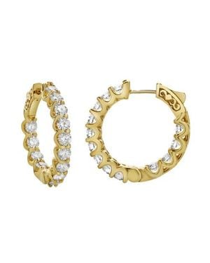 LuvMyJewelry Lilith 14K Diamond Hoop Earrings - Metallic