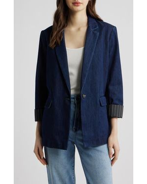Rag & Bone Jennie One-Button Denim Blazer - Blue