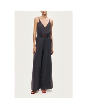 Nocturne V-Neck Spaghetti Strap Jumpsuit - Black