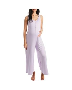 Everly Grey Luana During & After Maternity/Nursing Romper - Purple