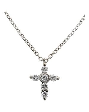 Bony Levy Diamond Cross Pendant Necklace - Metallic