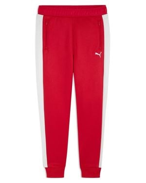 PUMA Kids' T7 Foundations Slim Piqué Track Pants - Red