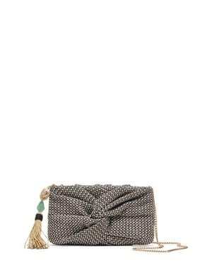 Dolce Vita Elowen Raffia Clutch - Gray