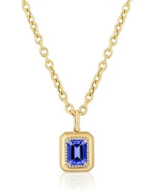 Goshwara G-Classic Emerald Cut Pendant Necklace - Blue