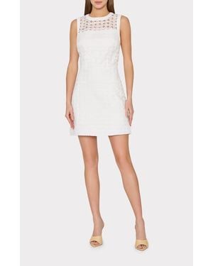 MILLY Moira Lace Sleeveless Minidress - White