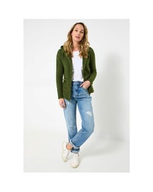 Joe Browns Fuzzy Button Front Hoodie - Green