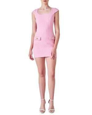 Endless Rose Tweed Button-Up Minidress - Pink