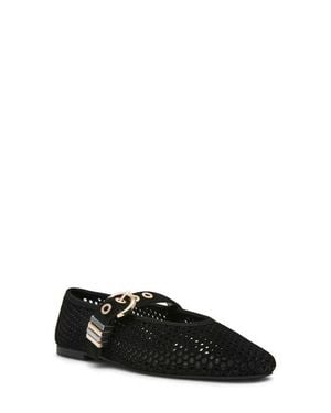 Steve Madden Lela Perforated Mary Jane Flat - Black