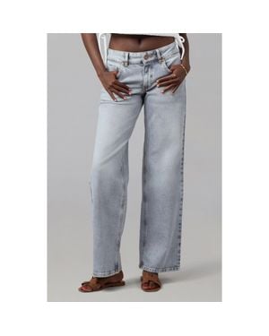 Lola Denim Miro Mid Rise Comfort Straight Jeans - Gray