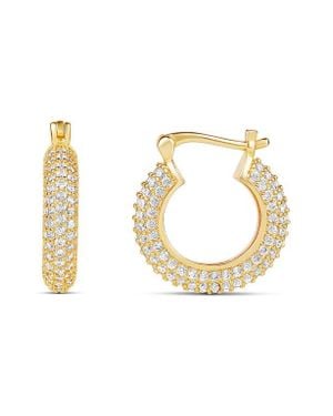 SHYMI Small Pavé Hoop Earrings - Metallic
