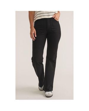 Marine Layer Bridget Twill Flare Pants - Black