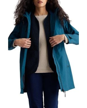 Seasalt Cornwall Coverack Waterproof Organic Cotton Blend Raincoat With Removable Hood - Blue