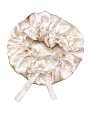 SILKSILKY Pure Silk Double Layer Bonnet With Ribbon - Multicolor