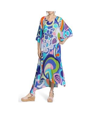 Apny Print Midi Caftan - Blue