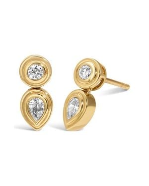 Adina Reyter Groovy Lab Grown Diamond Pear Drop Earrings - Metallic