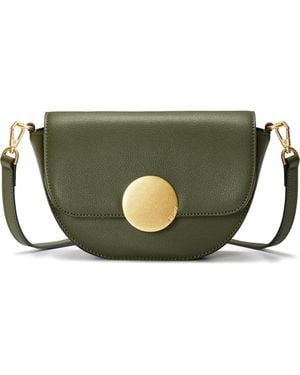 orYANY Lottie Leather Saddle Crossbody Bag - Green