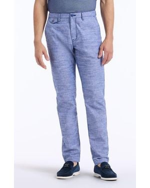 Robert Graham Dixton Straight Leg Cotton & Linen Pants - Blue