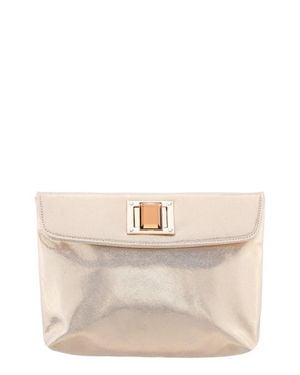 Nina Grayson Crystal Turnlock Clutch - Natural