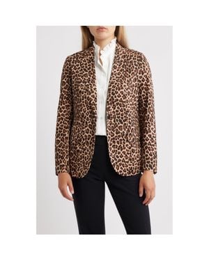 Anne Klein One-Button Stretch Cotton Blazer - Brown
