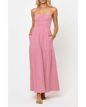 LSPACE Mallorca Smocked Cover-Up Maxi Dress - Pink