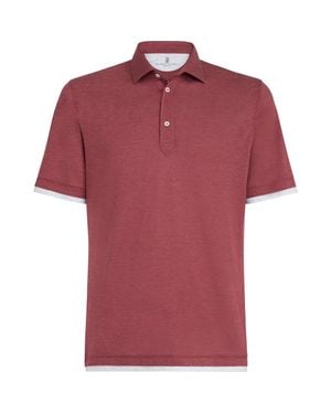 Brunello Cucinelli Jersey Polo Shirt - Red