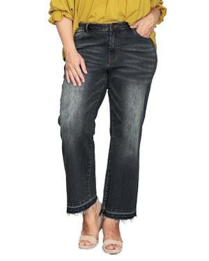 Standards & Practices Relaxed Release Hem Straight Leg Jeans - Blue