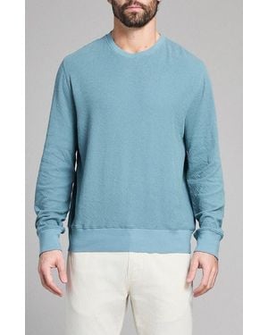 Billy Reid Rib Crinkle Cotton Sweatshirt - Blue