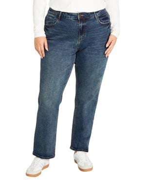 City Chic Amira Straight Leg Jeans - Blue