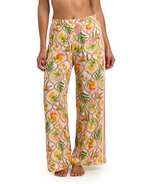 La Blanca Floral Wide Leg Cover-Up Pants - Yellow