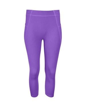 Lezat Mae Organic Cotton High Waisted Capri Legging - Purple