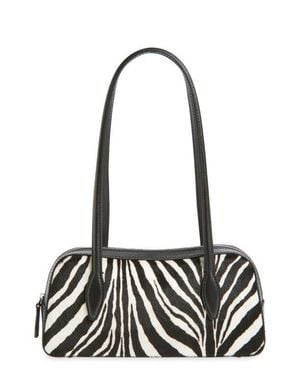 Madewell The Mini Top Zip Genuine Calf Hair Shoulder Bag - Black