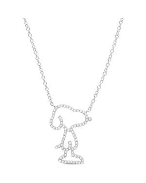 Crislu X Peanuts Pavé Snoopy Silhouette Pendant Necklace - Metallic