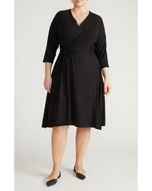 UNIVERSAL STANDARD The Divine Jersey Wrap Dress - Black
