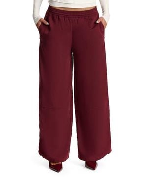 Naked Wardrobe Wide Leg Track Pants - Red