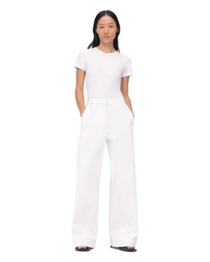 Another Tomorrow Wide Leg Organic Denim Pants - White