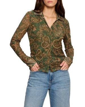 Sanctuary Juno Front Button Top - Green