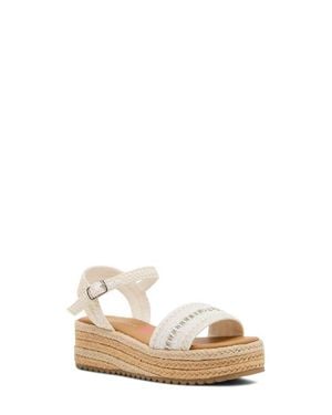 Steve Madden Kids' Jkiko Espadrille Ankle Strap Platform Wedge Sandal - Natural