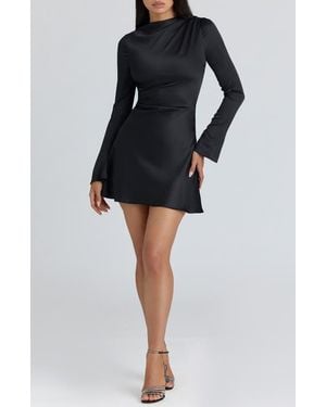 House Of Cb Lulu Long Sleeve Minidress - Black