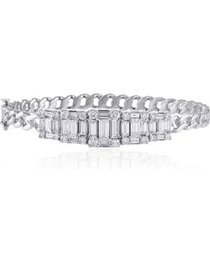 Mindi Mond Clarity 5 Cube Diamond Link Bracelet - White