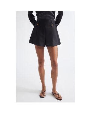 Zimmermann Valiant Tailored Wool & Silk Shorts - Black