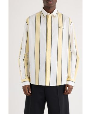 Jacquemus La Chemise Simon Stripe Button-Up Shirt - White