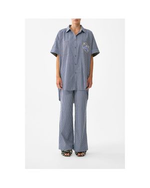CAMILLA Button Front Lounge Pant - Blue