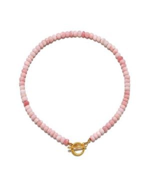 Sequin Opal Candy Beaded Choker Necklace - Pink