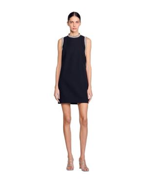 Sandro Mini Dress With Rhinestone Details - Blue