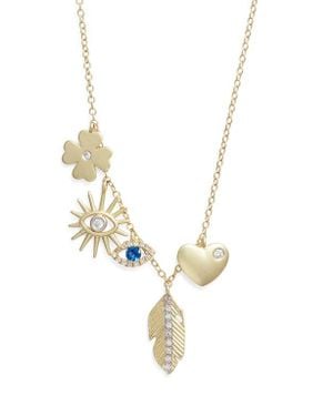 Meira T Symbol Charm Necklace - White
