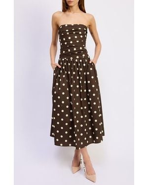 En Saison Lainey Dot Sleeveless Midi Dress - Multicolor
