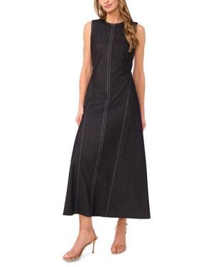 Halogen® Pinstripe Sleeveless A-Line Dress - Black