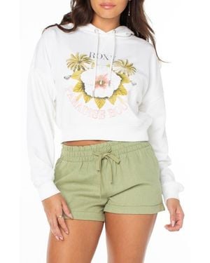 Roxy Breakwater Crop Graphic Hoodie - Green