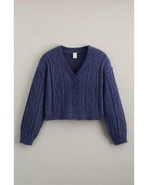 Treasure & Bond Kids' Cable Stitch Cardigan - Blue